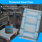 Steel Panel Truck Heavy Duty Drywall Lumber Cart Platform Flat 2000lbs 6" Swivel Brake Casters with 1 Front and 2 Side Handrails 36''x24'' - Grey - Fab Heavy Parts