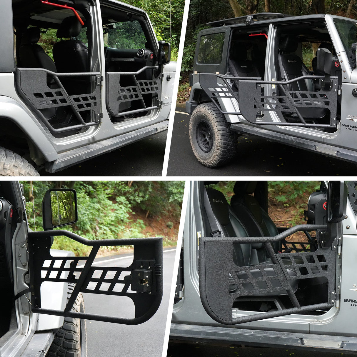 Steel Tubular Doors with Side View Mirror for 2007 - 2018 Jeep Wrangler JK JKU 4 Door - Fab Heavy Parts