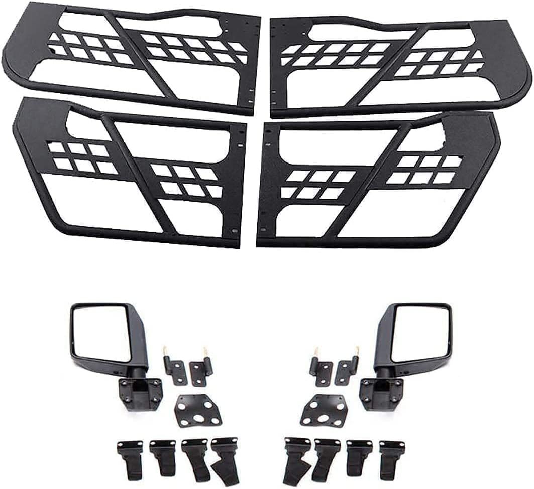 Steel Tubular Doors with Side View Mirror for 2007 - 2018 Jeep Wrangler JK JKU 4 Door - Fab Heavy Parts