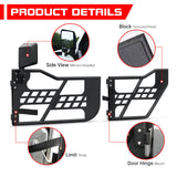 Steel Tubular Doors with Side View Mirror for 2007 - 2018 Jeep Wrangler JK JKU 4 Door - Fab Heavy Parts