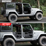 Steel Tubular Doors with Side View Mirror for 2007 - 2018 Jeep Wrangler JK JKU 4 Door - Fab Heavy Parts