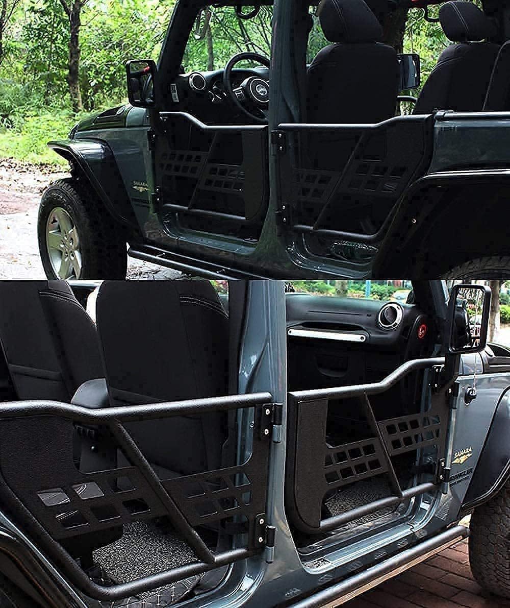 Steel Tubular Doors with Side View Mirror for 2007 - 2018 Jeep Wrangler JK JKU 4 Door - Fab Heavy Parts