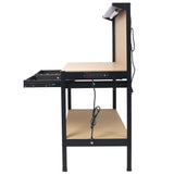 Steel Workbench Tool Storage Workshop Table W/Drawer and Peg Board 4xAC Outlets 2xUSB Ports - Fab Heavy Parts