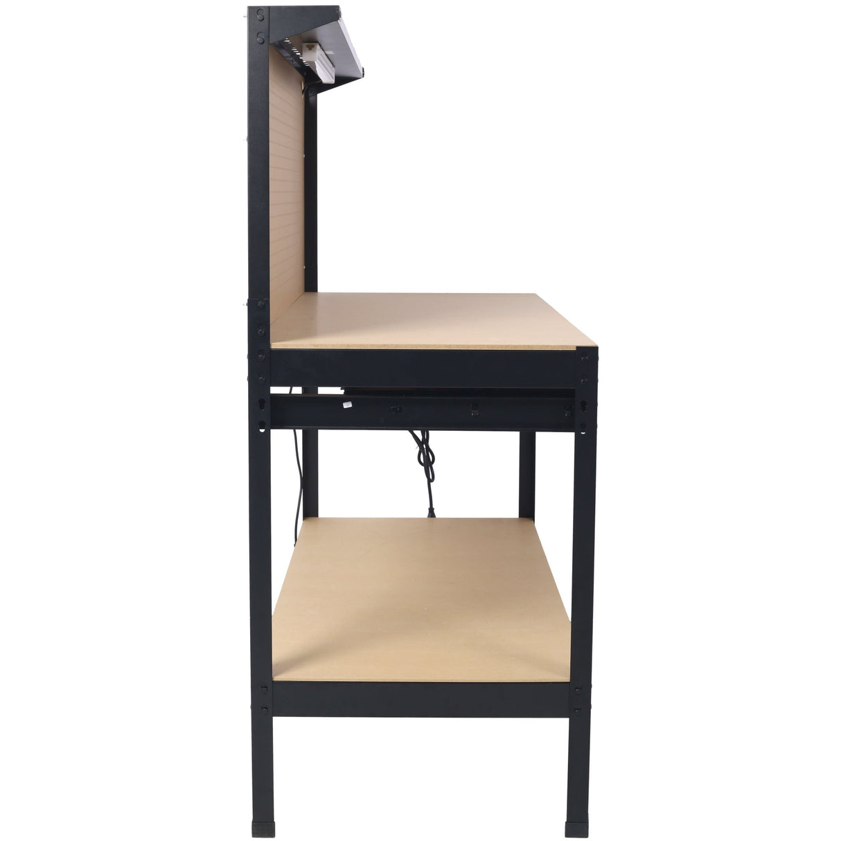 Steel Workbench Tool Storage Workshop Table W/Drawer and Peg Board 4xAC Outlets 2xUSB Ports - Fab Heavy Parts