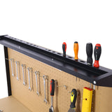 Steel Workbench Tool Storage Workshop Table W/Drawer and Peg Board 4xAC Outlets 2xUSB Ports - Fab Heavy Parts