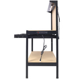 Steel Workbench Tool Storage Workshop Table W/Drawer and Peg Board 4xAC Outlets 2xUSB Ports - Fab Heavy Parts
