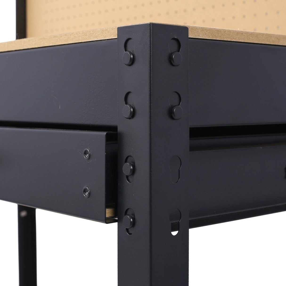 Steel Workbench Tool Storage Workshop Table W/Drawer and Peg Board 4xAC Outlets 2xUSB Ports - Fab Heavy Parts