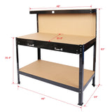 Steel Workbench Tool Storage Workshop Table W/Drawer and Peg Board 63" - Fab Heavy Parts