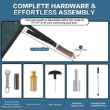 Swimming Pool Safety Cover Fits 16x32ft Rectangular Underground and Inground Swimming Pools Triple Stitched High Strength Mesh PP Abrasion Resistant - Green Mesh - Fab Heavy Parts