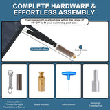 Swimming Pool Safety Cover Fits 20x40ft Rectangular Underground and Inground Swimming Pools Triple Stitched High Strength Mesh PP Abrasion Resistant - Blue Mesh - Fab Heavy Parts