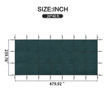 Swimming Pool Safety Cover Fits 20x40ft Rectangular Underground and Inground Swimming Pools Triple Stitched High Strength Mesh PP Abrasion Resistant - Green Mesh - Fab Heavy Parts