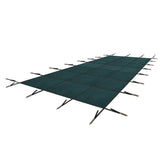 Swimming Pool Safety Cover Fits 20x40ft Rectangular Underground and Inground Swimming Pools Triple Stitched High Strength Mesh PP Abrasion Resistant - Green Mesh - Fab Heavy Parts