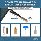 Swimming Pool Safety Cover Fits 20x40ft Rectangular Underground and Inground Swimming Pools Triple Stitched High Strength Mesh PP Abrasion Resistant - Green Mesh - Fab Heavy Parts