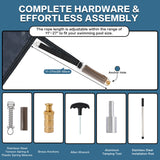 Swimming Pool Safety Cover Fits 25x45ft Rectangular Underground and Inground Swimming Pools Triple Stitched High Strength Mesh PP Abrasion Resistant - Blue Mesh - Fab Heavy Parts