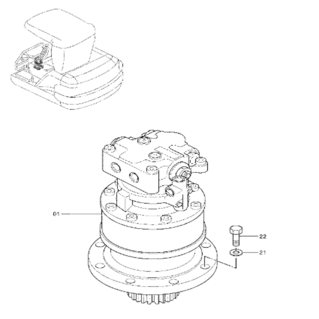 Swing Motor 4350432 Fits For Hitachi EX40 - 2 EX45 - 2 - Fab Heavy Parts