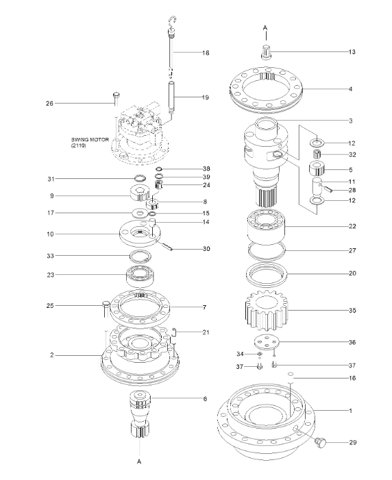 Swing Reduction 31E9 - 01050 31E9 - 01051 Fits For Hyundai R290LC - 3 R290LC - 7 R290LC3H R290LC7 - Fab Heavy Parts