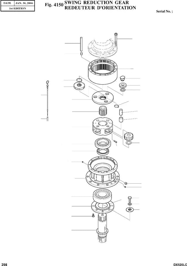 Swing Reduction K1000350 Fits For Komatsu DX480 DX520 DX520LC DX500LC - 5 DX470LC - 5 - Fab Heavy Parts