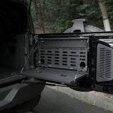 Tailgate Table Molle Panel for Ford Bronco 2021 - 2024 2 - Tier Foldable Rear Storage Cargo Rack Shelf Camping Desk - Fab Heavy Parts