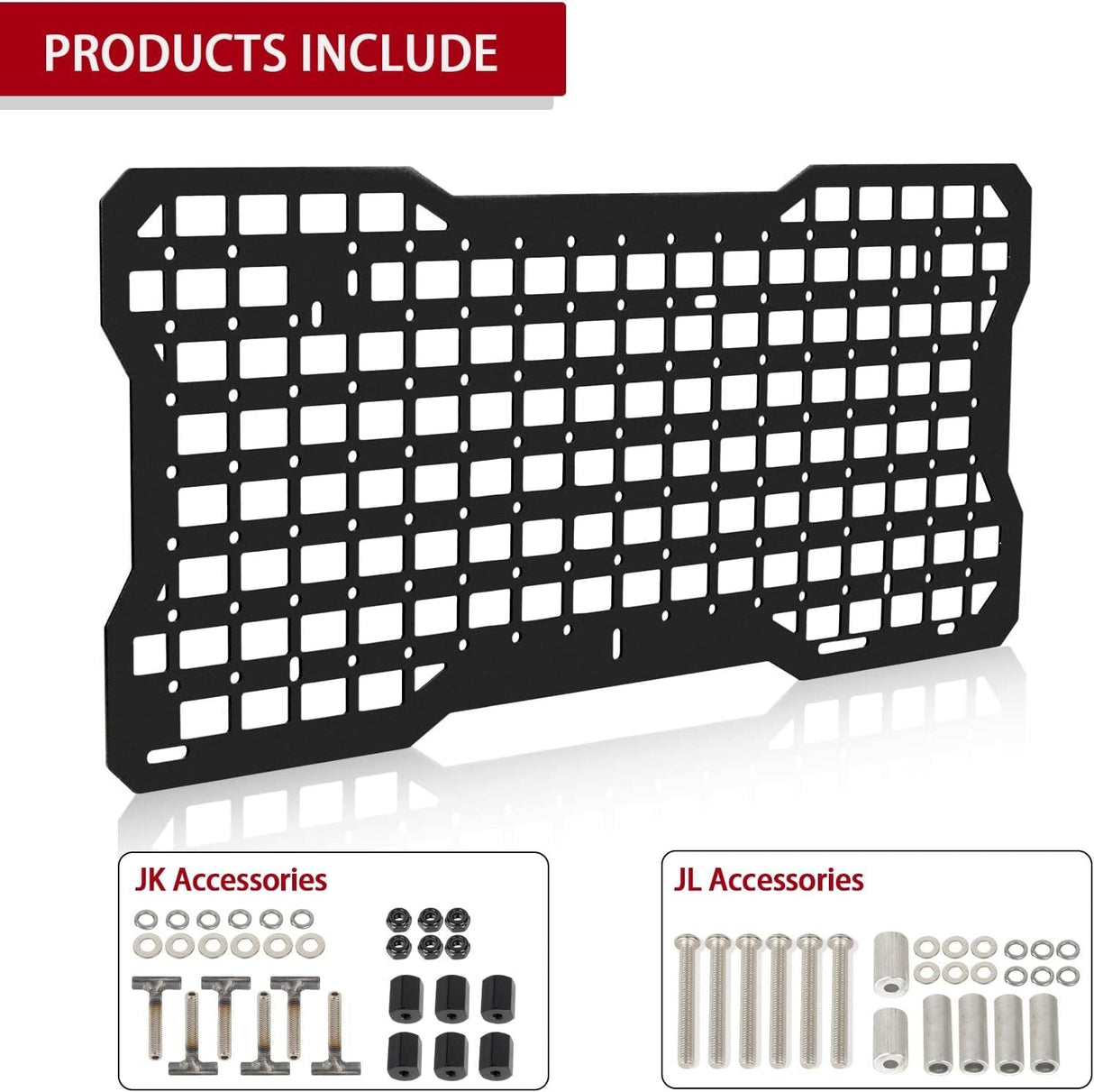 Tailgate Tactical Panel Tailgate Tool Kit Organizer Racks Fits for Jeep Wrangler 2007 - 2018 JK JKU & 2018 - 2024 JL JLU - Fab Heavy Parts