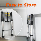 Telescoping Ladder 10.5FT Aluminum Alloy Folding Portable Heavy Duty 300 Lbs Load - Fab Heavy Parts