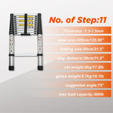 Telescoping Ladder 10.5FT Aluminum Alloy Folding Portable Heavy Duty 300 Lbs Load - Fab Heavy Parts