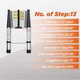 Telescoping Ladder 16.5FT Aluminum Alloy Portable Heavy Duty 300 lbs Capacity - Fab Heavy Parts