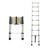 Telescoping Ladder 8.5FT Aluminum Alloy Folding Portable Heavy Duty 300 Lbs Load - Fab Heavy Parts