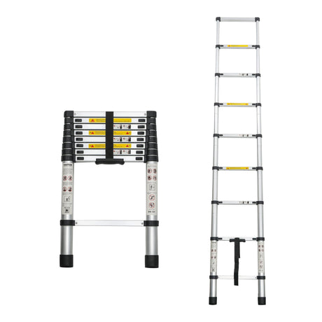 Telescoping Ladder 8.5FT Aluminum Alloy Folding Portable Heavy Duty 300 Lbs Load - Fab Heavy Parts