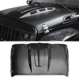 The Avenger Style Replacement Hood Fits for 2007 - 2018 Jeep Wrangler JK JKU Unlimited Rubicon Black - Fab Heavy Parts
