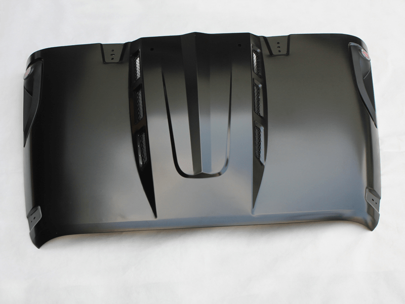 The Avenger Style Replacement Hood Fits for 2007 - 2018 Jeep Wrangler JK JKU Unlimited Rubicon Black - Fab Heavy Parts