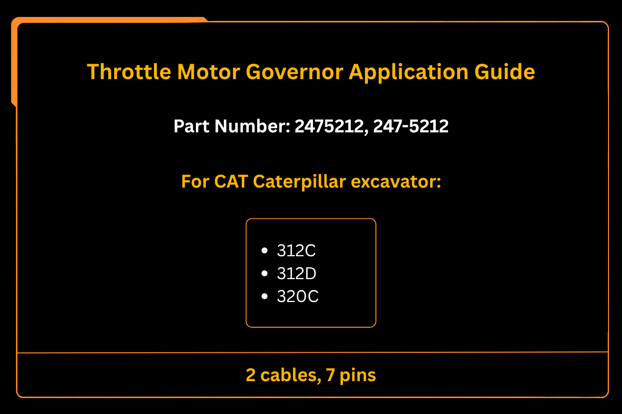 Throttle Motor Governor 2475212 247 - 5212 Fits for Caterpillar 312C 312D 320C - Fab Heavy Parts