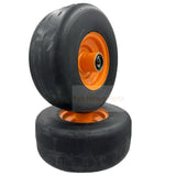 Tire 11x4.00 - 5 Smooth Flat Free Wheel Assembly - Set of 2 - Fab Heavy Parts