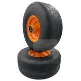 Tire 11x4.00 - 5 Smooth Flat Free Wheel Assembly - Set of 2 - Fab Heavy Parts