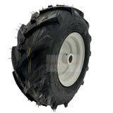 Tire 13x5.00 - 6 Tractor Tire and Rim - 1" Axle - Troy - Bilt Tiller Replacement Wheel - Fab Heavy Parts