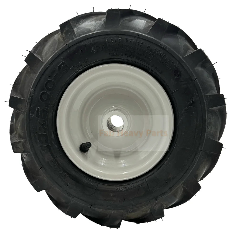 Tire 13x5.00 - 6 Tractor Tire and Rim - 1" Axle - Troy - Bilt Tiller Replacement Wheel - Fab Heavy Parts