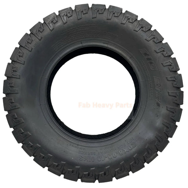Tire 20x8.00 - 10 4 Ply Big Bite Lawn Mower Tire - Fab Heavy Parts