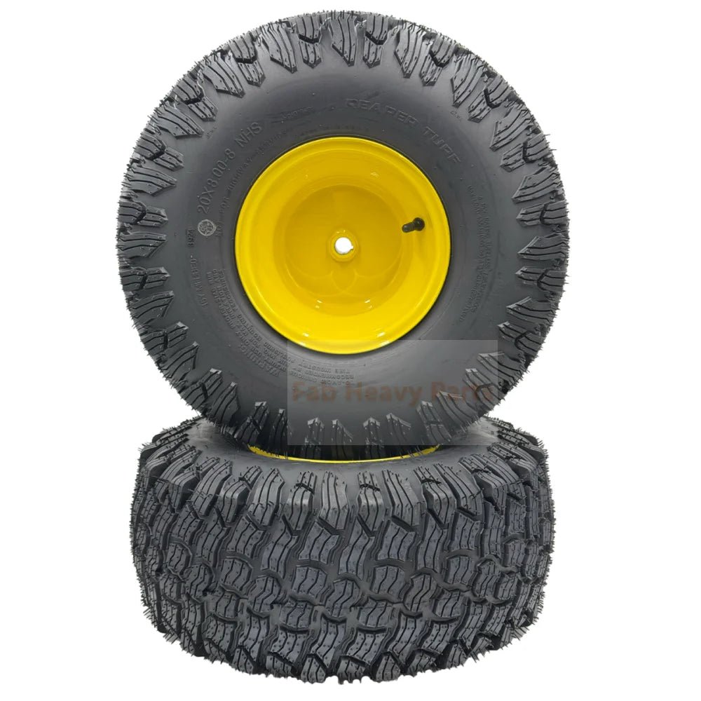 Tire 20x8.00 - 8 Reaper Turf Tire & Wheel - Set of 2 - Fits on 3/4 Inch Axle - Fab Heavy Parts