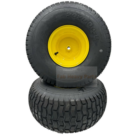 Tire 20x8.00 - 8 Turf Tire & Wheel - Set of 2 - Fits on 3/4 Inch Axle - Fab Heavy Parts