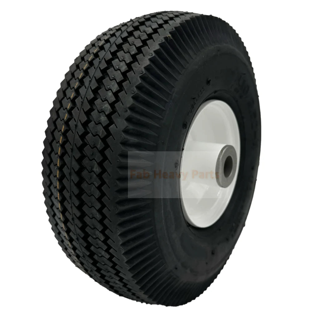 Tire 4.10x3.50 - 4 4Ply Sawtooth White Wheel Assembly Fits for Toro 105 - 3471 - Fab Heavy Parts