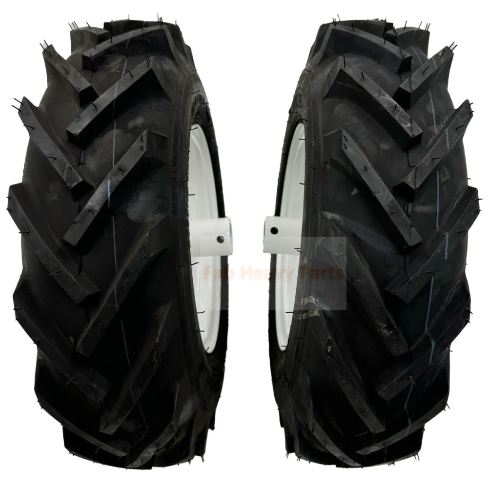 Tire 4.80x4 - 8 Tiller Wheel Set 2 - Left & Right - 1" Axle - Fab Heavy Parts
