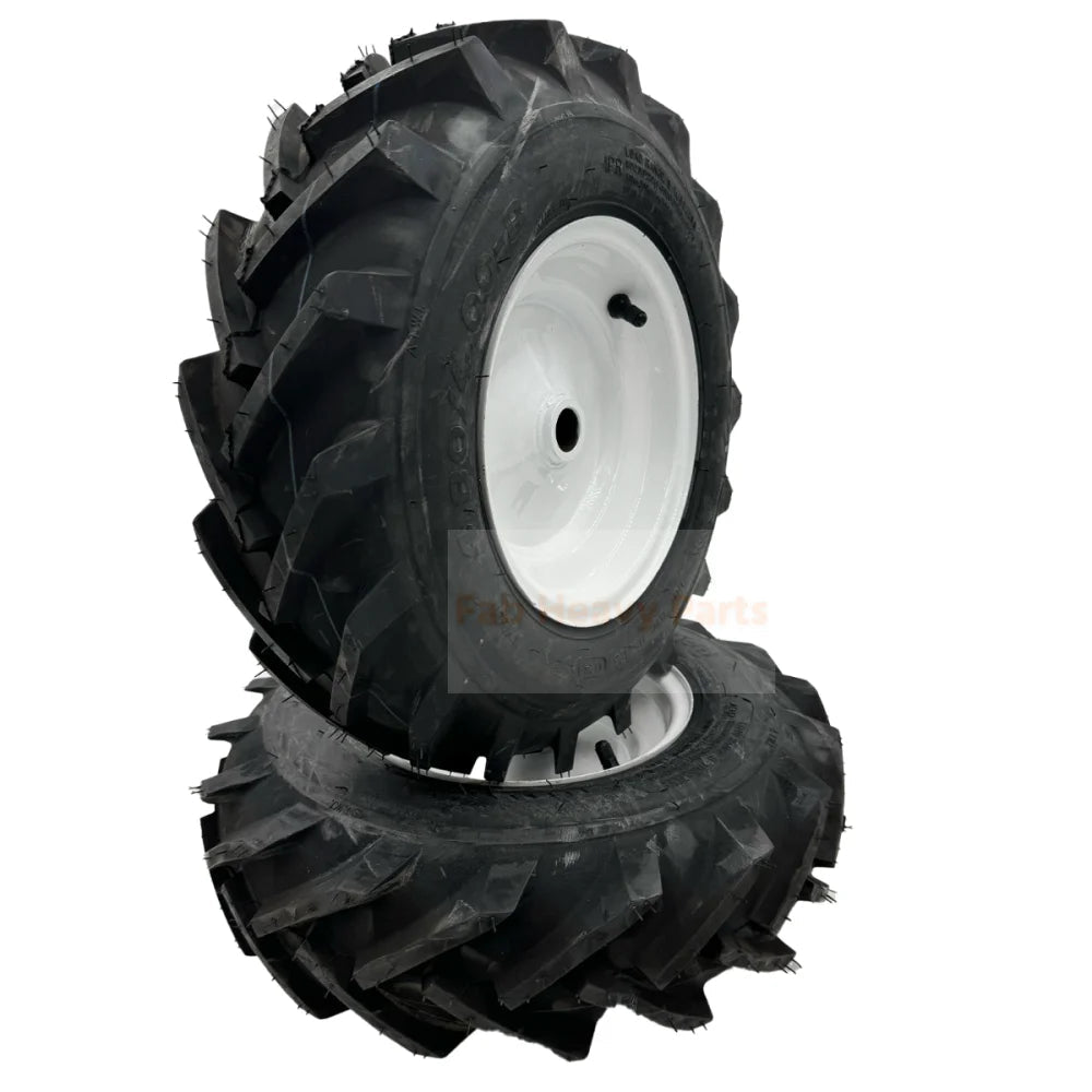 Tire 4.80x4 - 8 Tiller Wheel Set of 2 Left & Right 1" Axle - Fab Heavy Parts