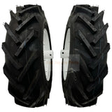 Tire 4.80x4 - 8 Tiller Wheel Set of 2 Left & Right 1" Axle - Fab Heavy Parts
