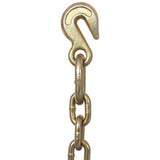 Tow Chain with 15 Inch Forged J Hook and Grab Hook Grade 70 Chain 6 Foot 4,700 Pound Safe Working Load - Fab Heavy Parts