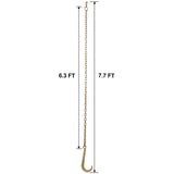 Tow Chain with 15 Inch Forged J Hook and Grab Hook Grade 70 Chain 6 Foot 4,700 Pound Safe Working Load - Fab Heavy Parts