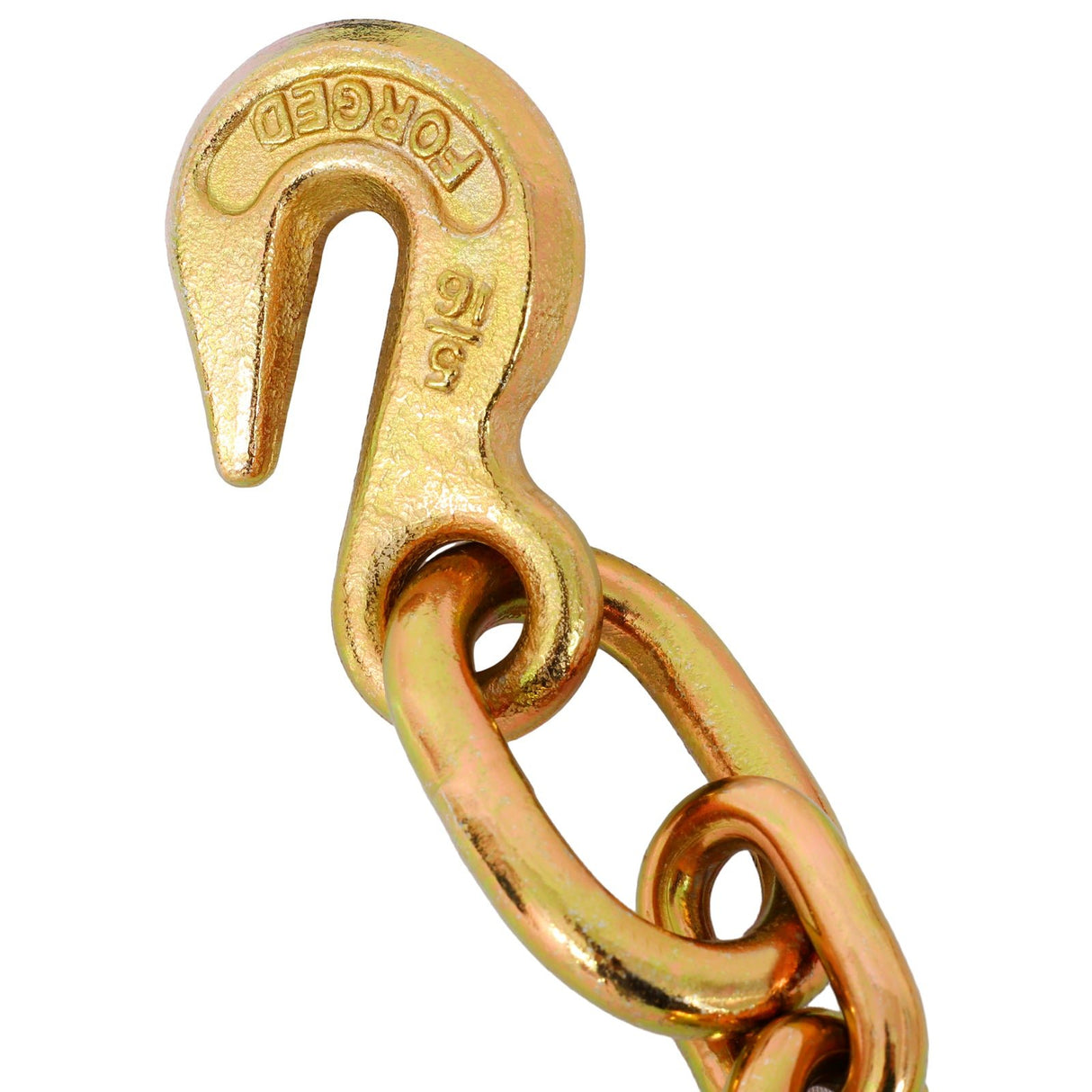 Tow Chain with 8 Inch Forged J Hook and Grab Grade 70 Chain 6 Foot 4,700 Pound Safe Working Load - Fab Heavy Parts