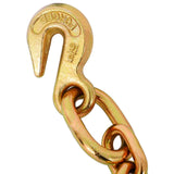 Tow Chain with 8 Inch Forged J Hook and Grab Grade 70 Chain 6 Foot 4,700 Pound Safe Working Load - Fab Heavy Parts
