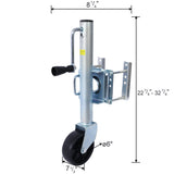 Trailer Jack Boat 32.8 in Bolt - on Tongue Capacity 1000 lb with PP Wheels and Handle - Fab Heavy Parts