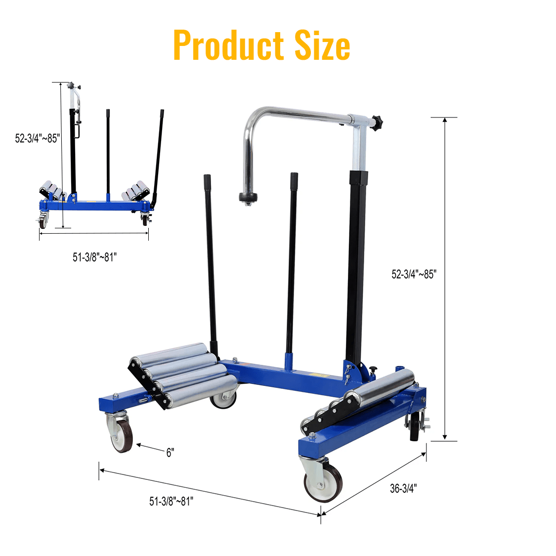 Truck Tractor Tire Wheel Dolly 2640 Capacity Heavy Duty Portable Dual Wheel Dolly - Blue - Fab Heavy Parts