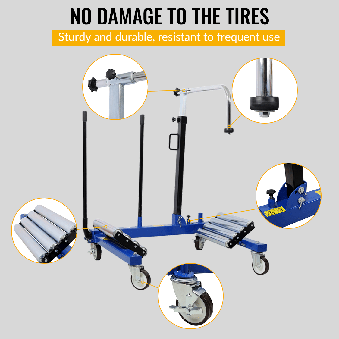 Truck Tractor Tire Wheel Dolly 2640 Capacity Heavy Duty Portable Dual Wheel Dolly - Blue - Fab Heavy Parts