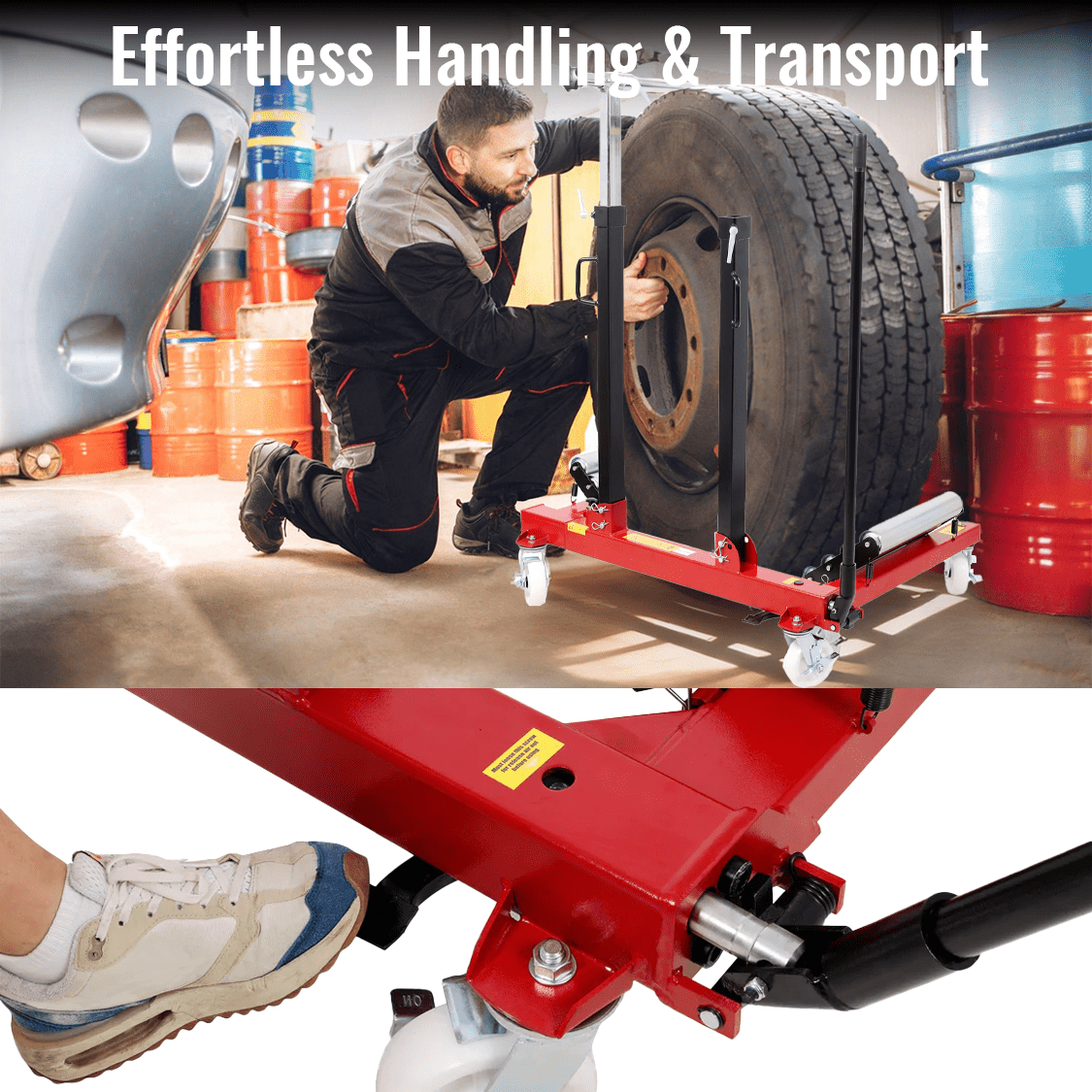 Truck Tractor Tire Wheel Dolly Heavy Duty Portable Dual Wheel Dolly with 2640 lb. Capacity - Fab Heavy Parts